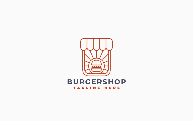 Modello di progettazione del logo del negozio di hamburger