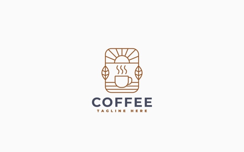 Kaffekopp logotyp malldesign