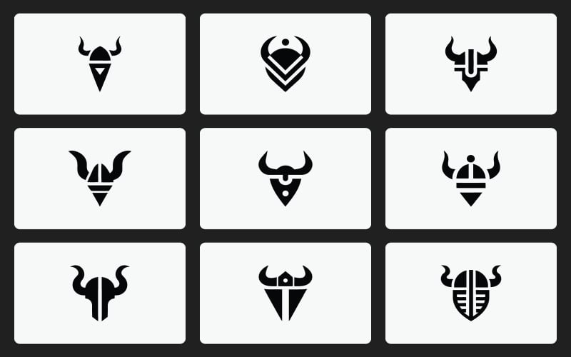 Symboles minimalistes de guerriers vikings