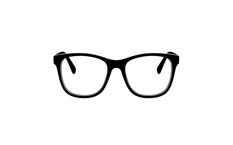 Silueta de gafas de plástico negro aisladas sobre fondo blanco
