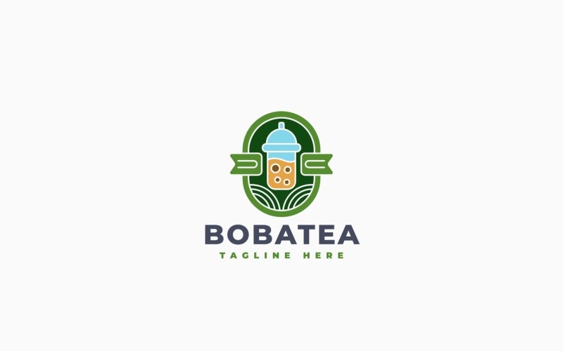 Sjabloon voor een logo van een bubble tea-winkel