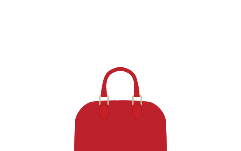Stylowy szablon wektora czerwonej torebki - modny dodatek w izolacji