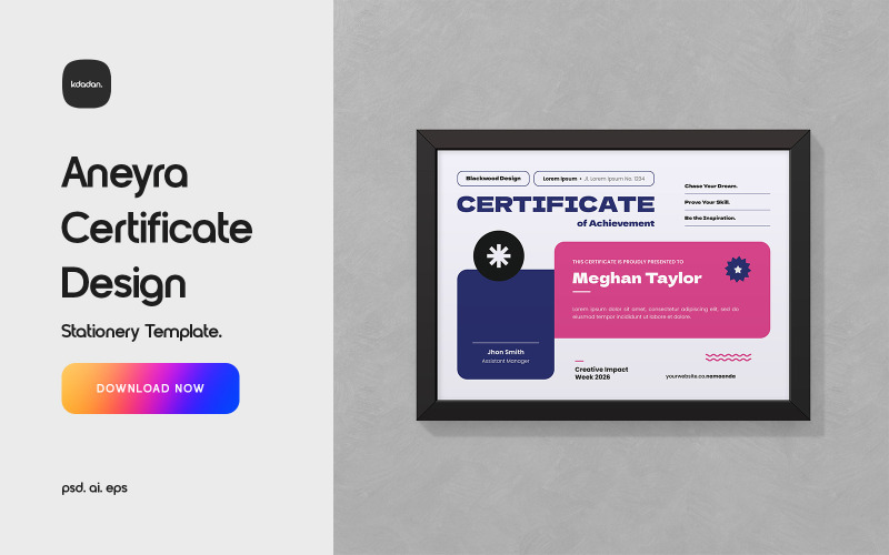 Modello di progettazione del certificato Aneyra