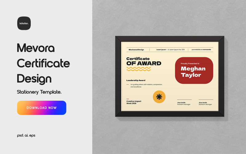 Modello di progettazione del certificato Mevora