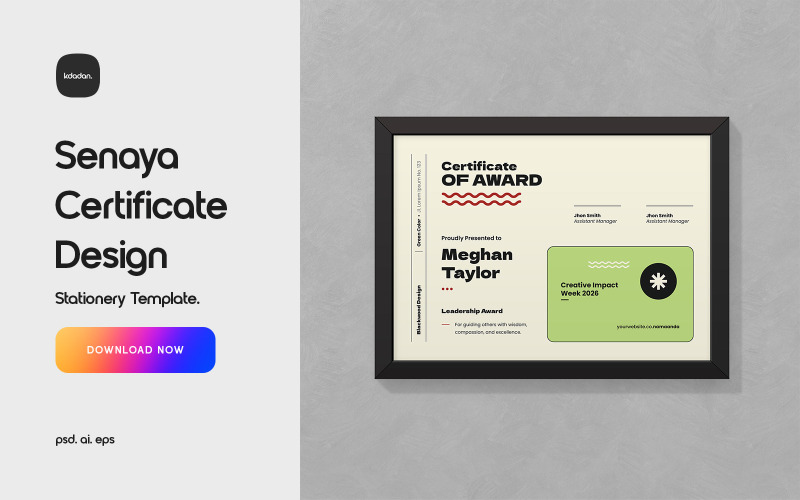 Modèle de certificat Senaya