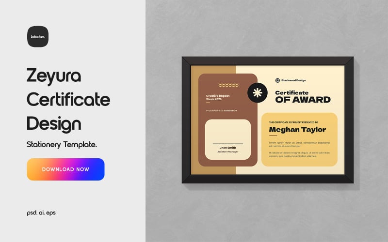 Modello di progettazione del certificato Zeyura