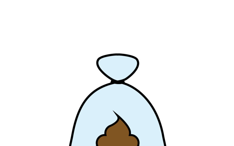 Icône de sac à déjections canines propre, style minimaliste, logo graphique