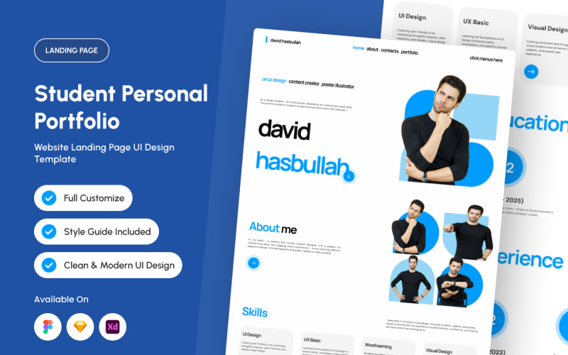 Dávid - Diák személyes portfólió kezdőlap