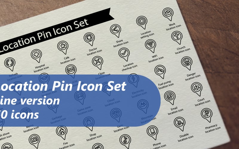 Набор иконок для обозначения местоположения.