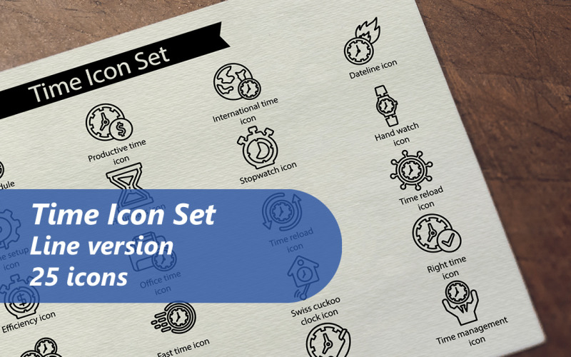 Шаблон набора иконок для расписания времени