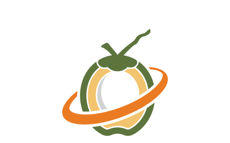 Modello di logo vibrante con cocco