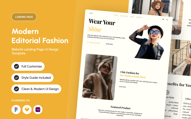Orlina - Página de aterrizaje de moda editorial moderna