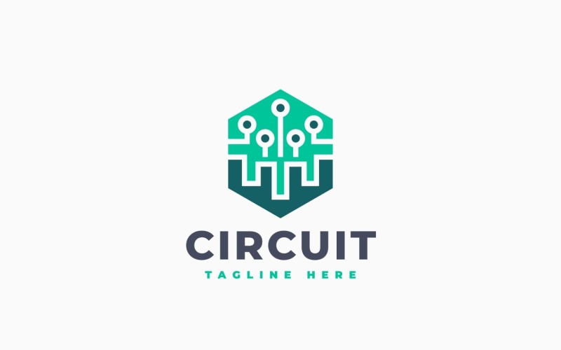 Sjabloonontwerp voor een logo van een circuitsysteem