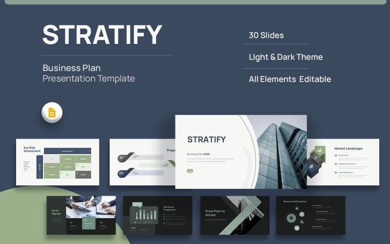 Stratify - 商业计划书 Google 幻灯片模板