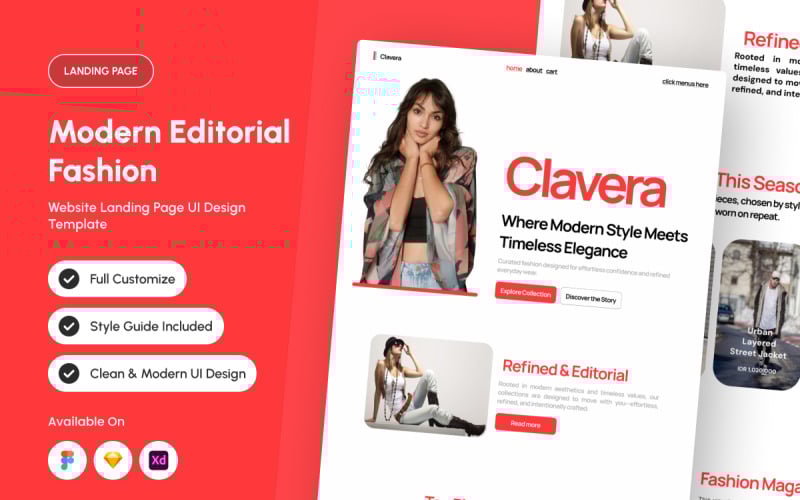 Clavera - Úvodní stránka moderní redakční módy