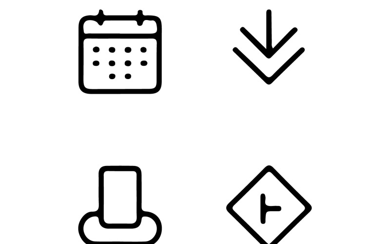 Ren ikonbladsdesign Minimalistiskt användargränssnitt Ikoner
