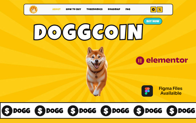 Doggcoin – Krypto-Meme-Coin Elementor-Landingpage
