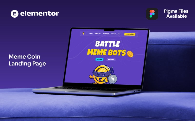 MemeBOTS – Page d'accueil Elementor pour les cryptomonnaies et les mèmes