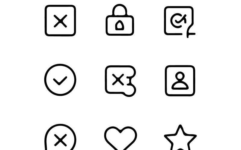 Foglio di icone dell'interfaccia moderna Icone dell'interfaccia utente vettoriali scalabili