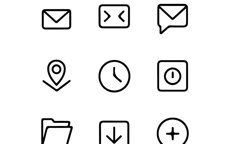 Foglio di icone professionali UI UX per prodotti digitali