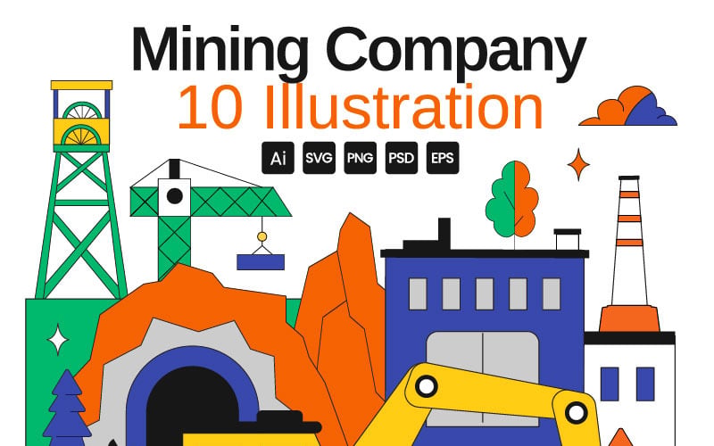 10 Illustration av gruvföretag
