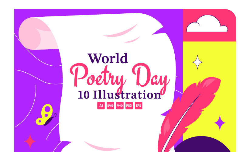 10 illustrationer för Världspoesidagen