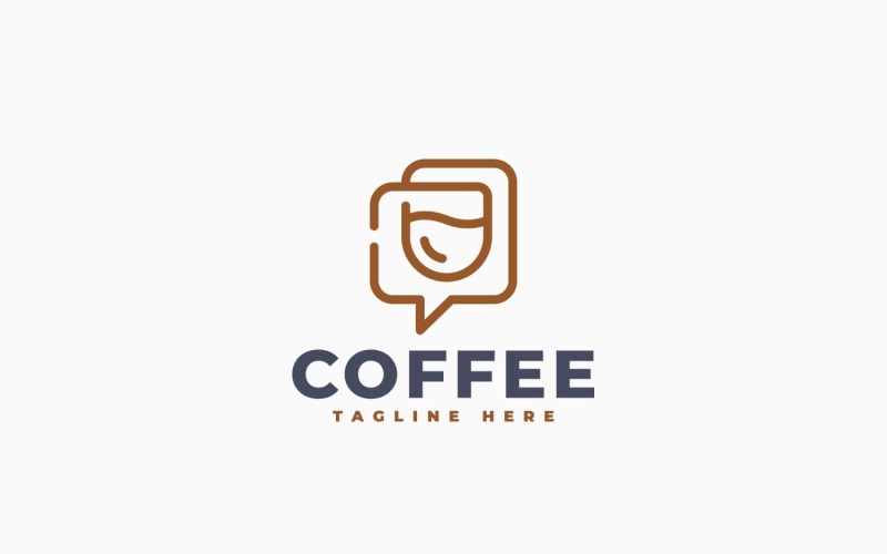 Шаблон дизайна логотипа Coffee Chat