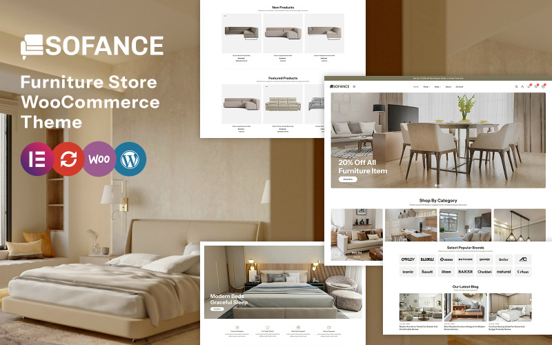 Sofance - WordPress-thema voor een meubelwinkel met WooCommerce-functionaliteit