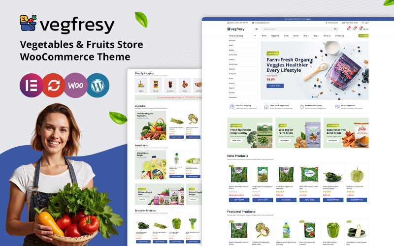 Vegfresy - Organik Gıda ve Sebze Dükkanı WooCommerce Teması