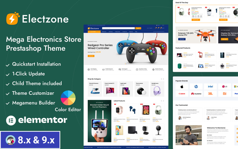 Electzone - Mega elektronikai áruház PrestaShop reszponzív sablon