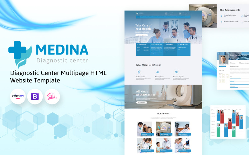 Medina 诊断中心多页html网站模板 55809 Templatemonster