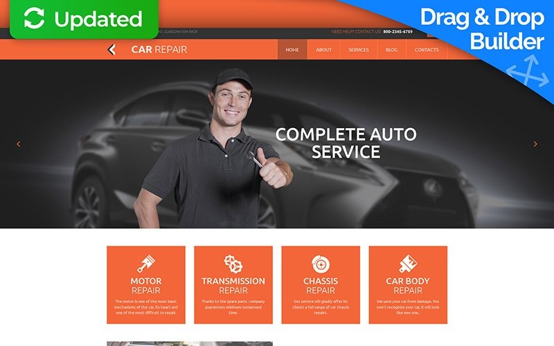 Шаблон сайту MotoCMS по ремонту автомобілів