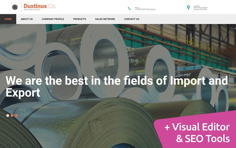 шаблон moto cms 3 для сталелитейной промышленности