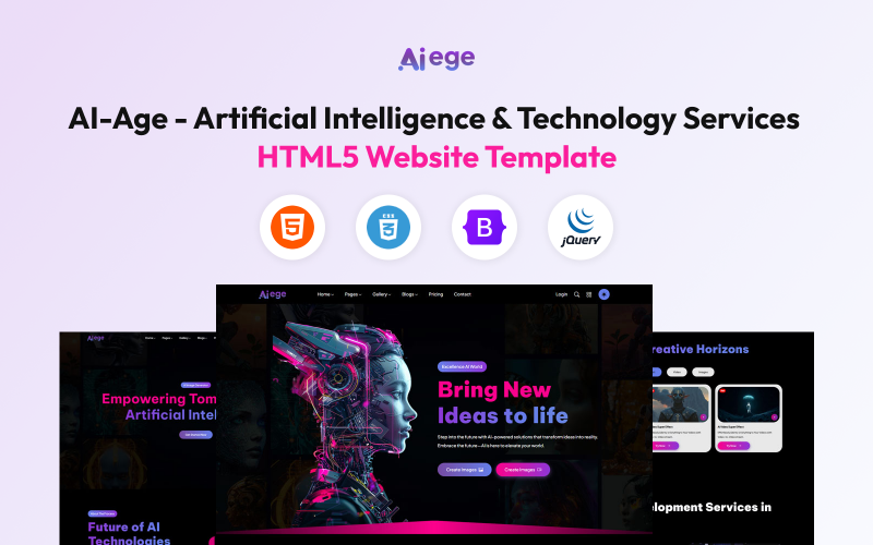 AI-Age - Artificial Intelligence & Technology Services HTML5 Website ...