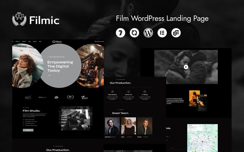 Filmic – Minimalistische WordPress-Vorlage für Filmproduktion (Elementor)