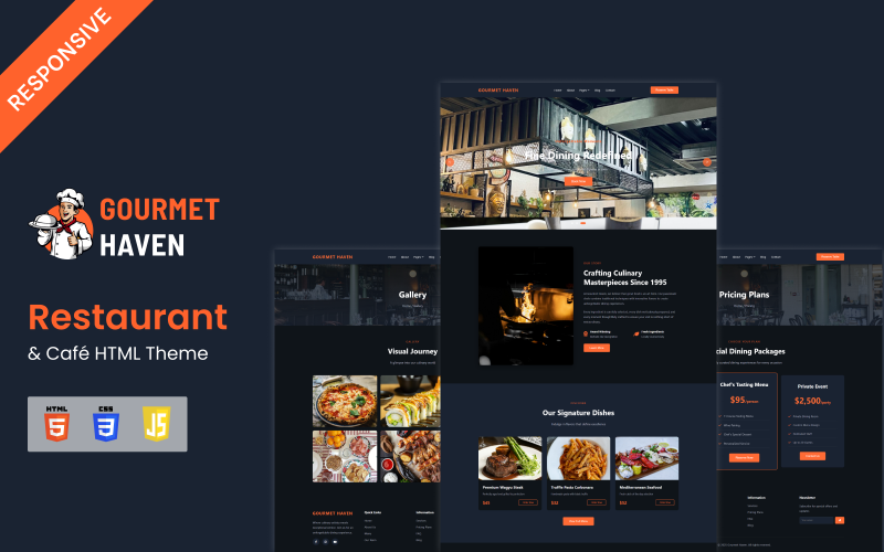Gourmet - Restaurant & Café HTML-thema