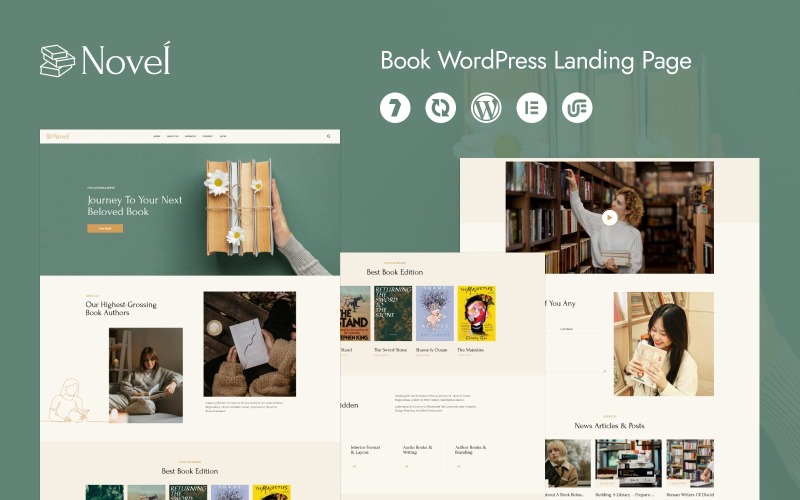 NoveÍ - Modello WordPress Elementor minimale per autori di libri