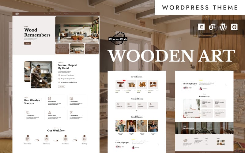 Trabajos en madera - Servicios de carpintería y manitas - Tema Elementor de WordPress