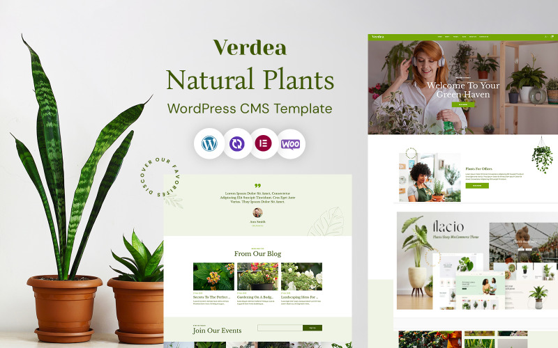 Verdea - Modèle Elementor WordPress CMS pour le jardinage et les plantes d'intérieur
