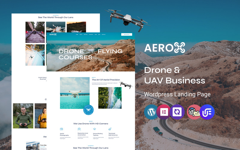 Aero - Целевая страница WordPress для бизнеса в сфере дронов и БПЛА