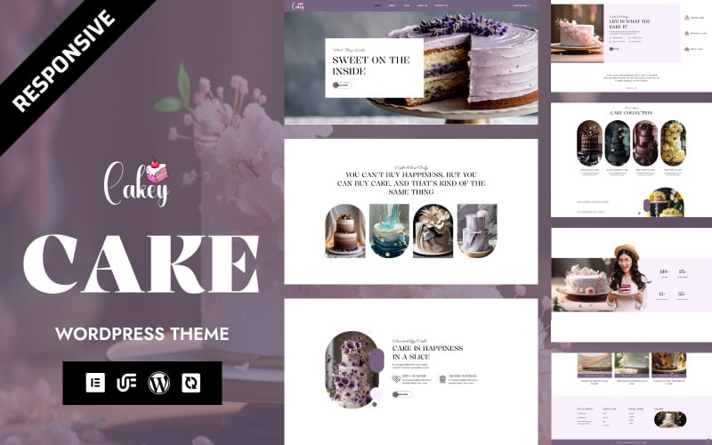 Cakey – Mehrzweck-WordPress-Theme für Bäckereien, Süßwarenläden und Torten (responsiv)