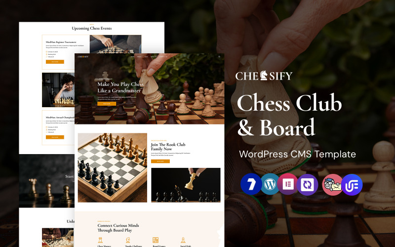 Chessify – Schackklubb och brädspel WordPress Elementor-tema