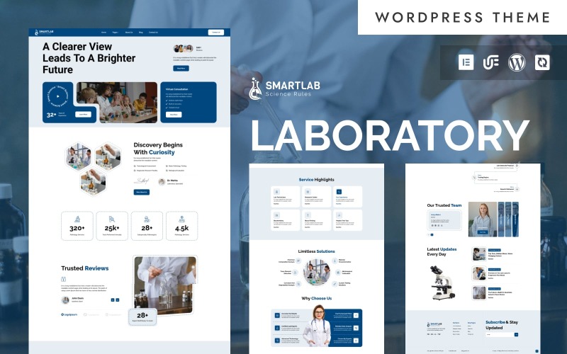 SmartLab - Thème WordPress Elementor pour laboratoires médicaux, cliniques, d'anatomopathologie et de diagnostic
