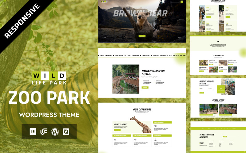 Wildlife Park - WordPress šablona Elementor pro zoo, safari a životní prostředí