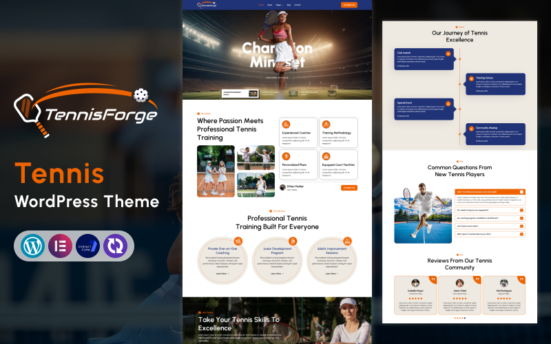 TennisForge – 专业网球教练和体育学院 WordPress 主题