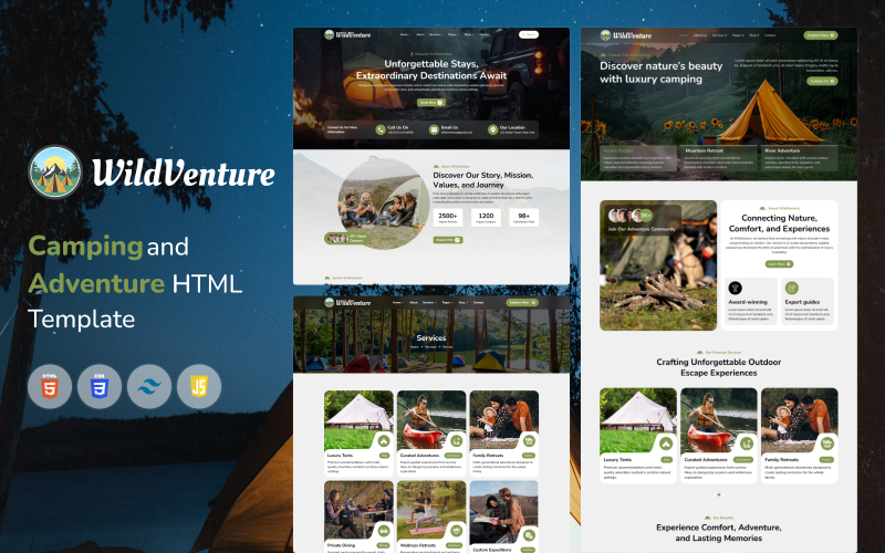 WildVenture – Modèle HTML pour le camping et l'aventure