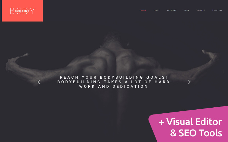 бодибилдинг и фитнес-клуб moto cms 3 шаблон