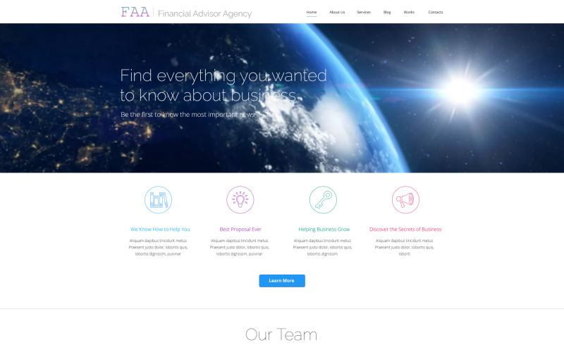 Financial Planning PSD Template