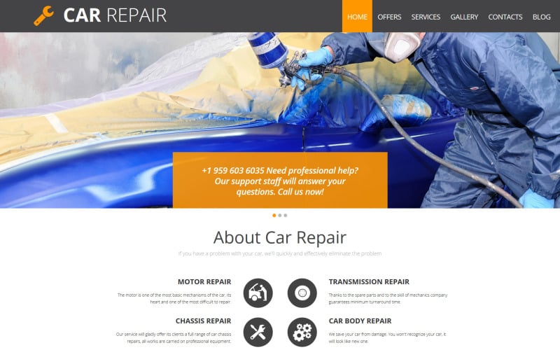 Plantilla de reparación de automóviles Moto CMS 3