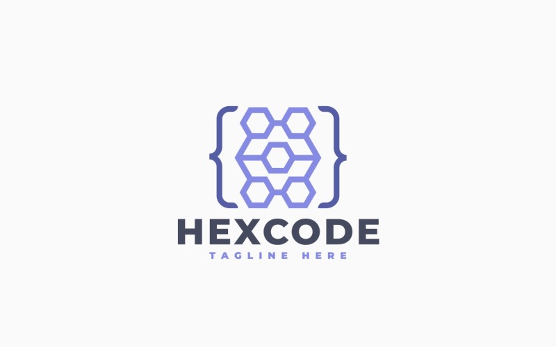 Hex Coding Logo Template Design